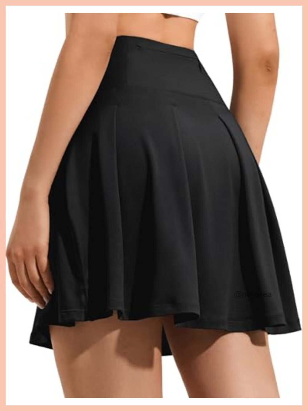 18" High Waisted Pleated Tennis Skort with Pockets Golf Athletic A-Line